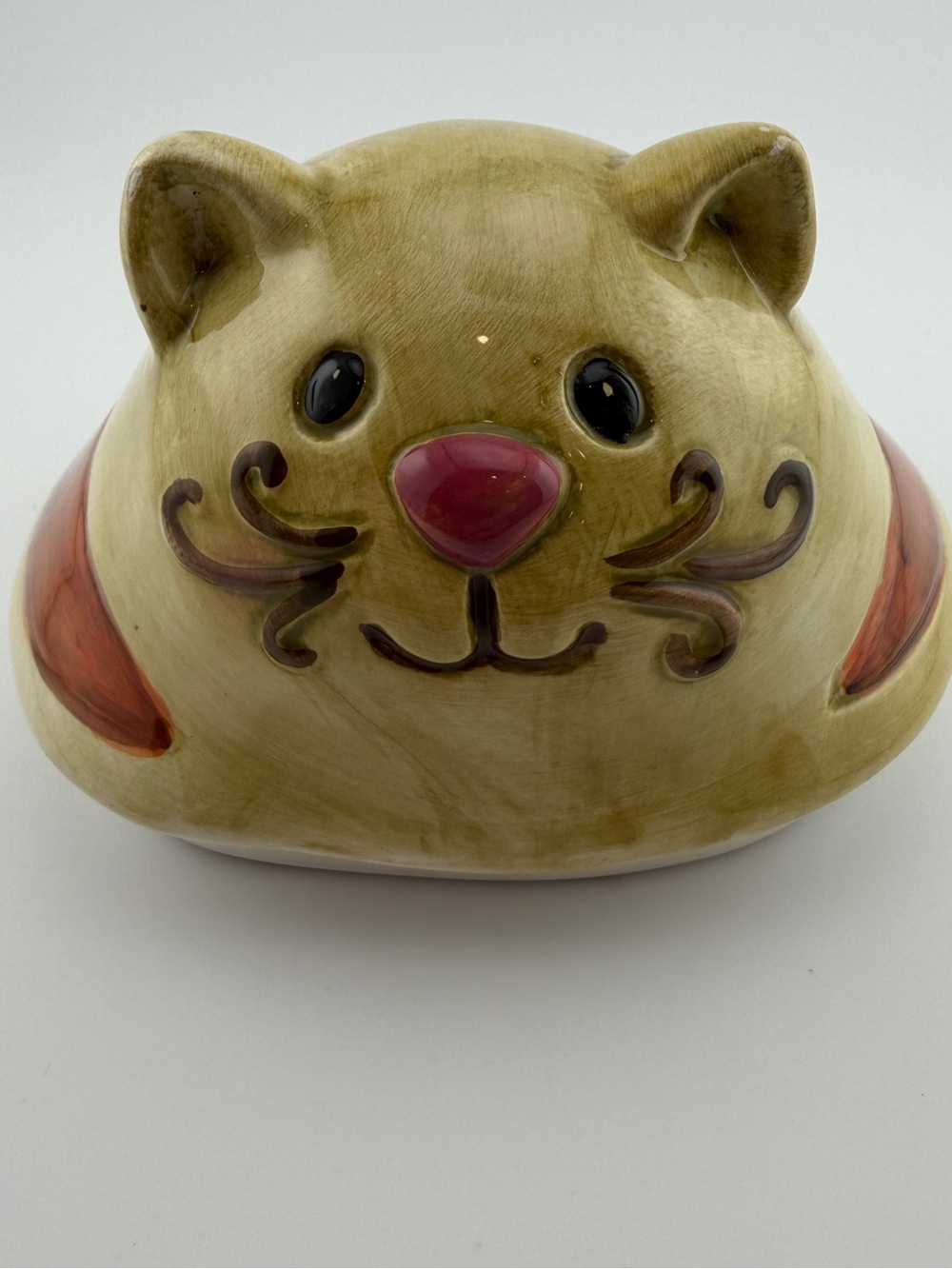 Vintage Fat Belly Ceramic Cookie or Canister Jar ~Cat Head~ LID ONLY 3 3/4x3 1/2